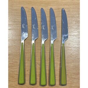 Fiesta Merengue Dinner Knife Flatware Lot of 5 Green Homer Laughlin 9”